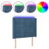 Cabecero con LED de terciopelo azul oscuro 93x16x118/128