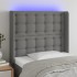 Cabecero con LED de tela gris oscuro 83x16x118/128