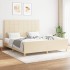 Cama sin colchón tela color crema 160x200