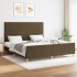 Cama sin colchón de tela marrón oscuro 160x200