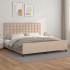 Estructura cama sin colchón cuero sintético capuchino