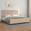 Estructura cama sin colchón cuero sintético capuchino 200x200cm