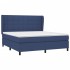 Cama box spring con colchón tela azul 160x200