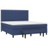 Cama box spring con colchón tela azul 160x200