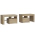 Mesitas de noche con luces LED 2 uds roble Sonoma