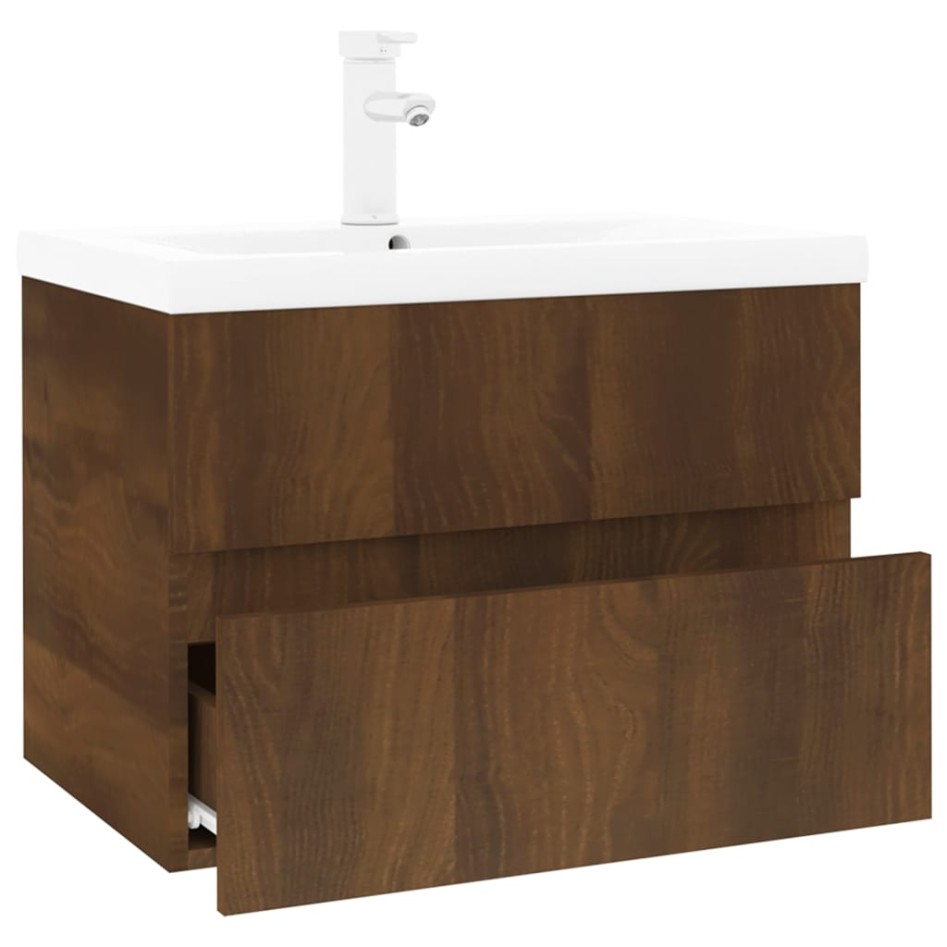 Mueble de baño con lavabo madera contrachapada marrón
