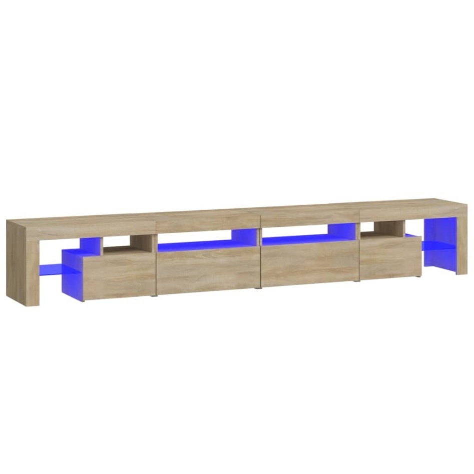 Mueble de TV con luces LED roble Sonoma 260x36,5x40