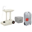 Juego inodoro con lavabo y depósito agua portátil para camping