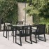 Juego de comedor de jardín 5 piezas ratán PVC