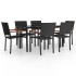 Juego de comedor de jardín 7 piezas ratán sintético