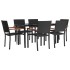 Juego de comedor de jardín 7 piezas ratán sintético