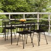 Juego de comedor de jardín 5 piezas ratán sintético negro