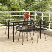 Juego de comedor de jardín 5 piezas ratán sintético negro