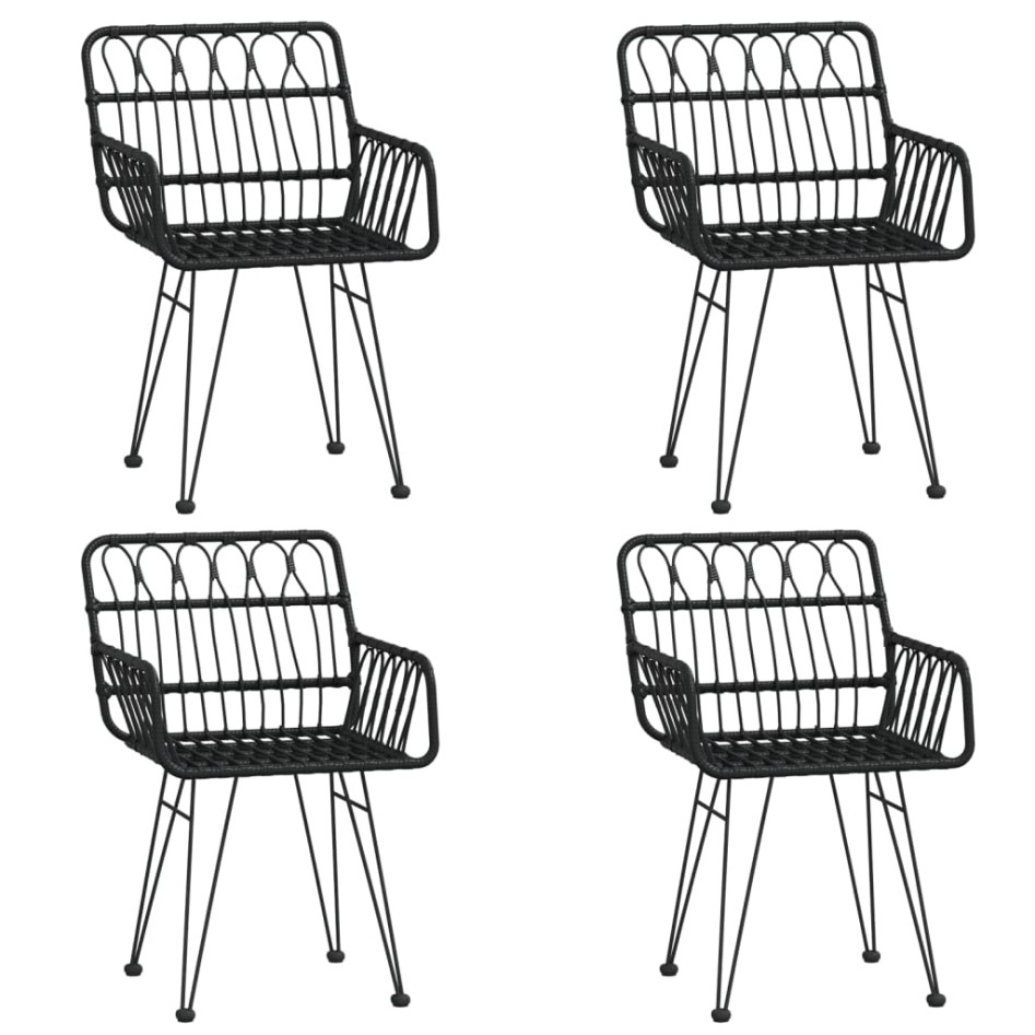 Juego de comedor de jardín 5 piezas ratán sintético