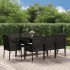 Set de comedor de jardín 9 pzas y cojines ratán sintético