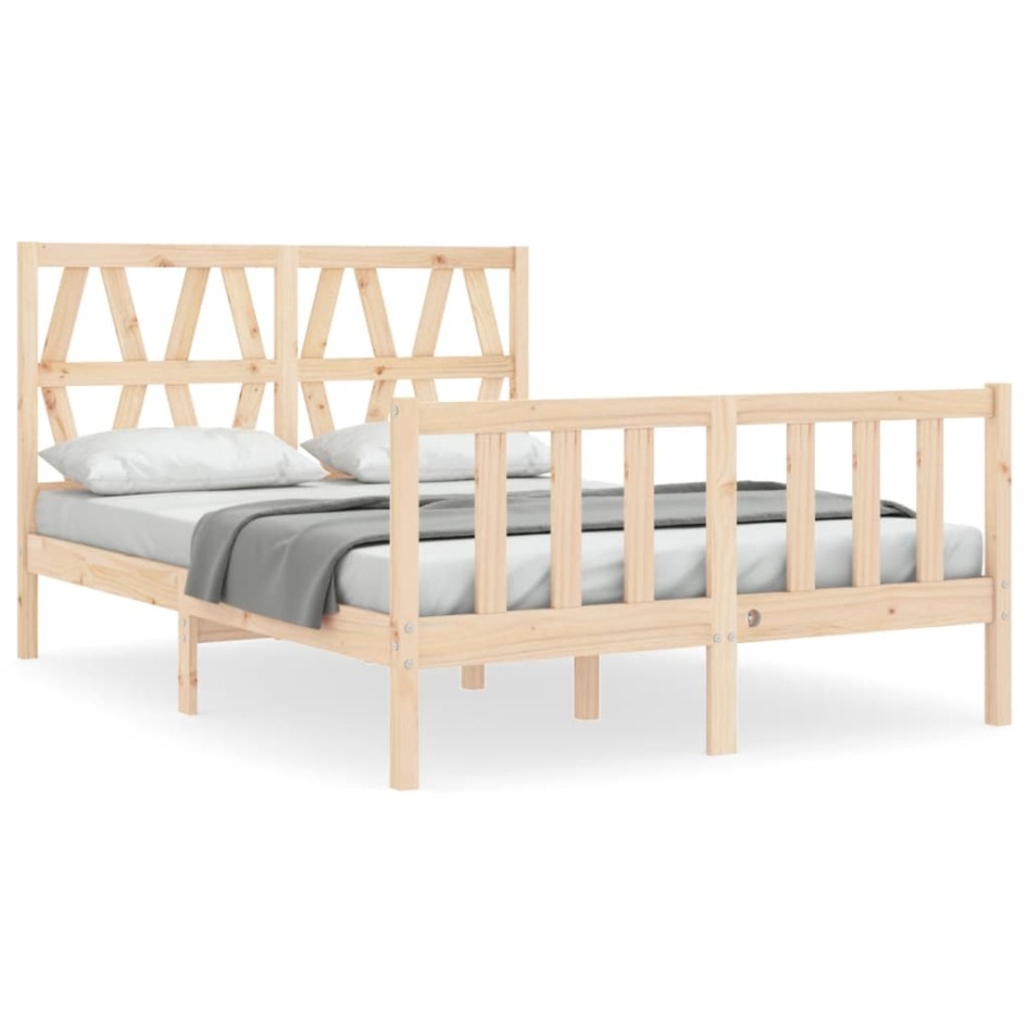 Estructura de cama sin colchón madera de pino blanca 140x200