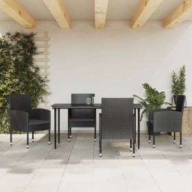 Juego de comedor de jardín 5 pzas ratán sintético y acero