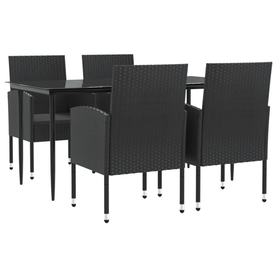 Juego de comedor de jardín 5 pzas ratán sintético y acero