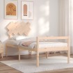 Cama para personas mayores con cabecero madera maciza 90x200 cm
