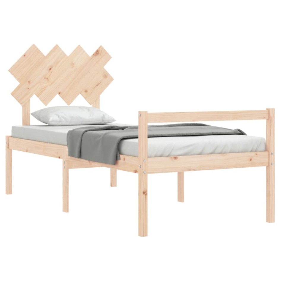Cama para personas mayores con cabecero madera maciza 90x200