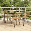 Juego de comedor de jardín 5 piezas ratán sintético