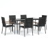 Juego de comedor para jardín 7 piezas acero y textilene