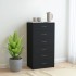 Aparador con 6 cajones madera contrachapada negro 50x34x96