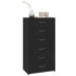 Aparador con 6 cajones madera contrachapada negro 50x34x96