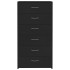 Aparador con 6 cajones madera contrachapada negro 50x34x96