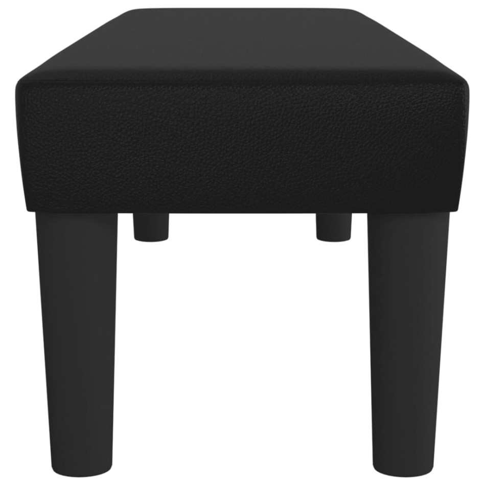 Banco de cuero sintético negro 100x30x30