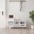 Mueble zapatero madera contrachapada blanco brillo 102x36x60
