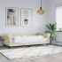 Sofá cama con colchón cuero sintético crema 90x200