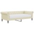 Sofá cama con colchón cuero sintético crema 90x200
