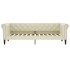 Sofá cama con colchón cuero sintético crema 90x200
