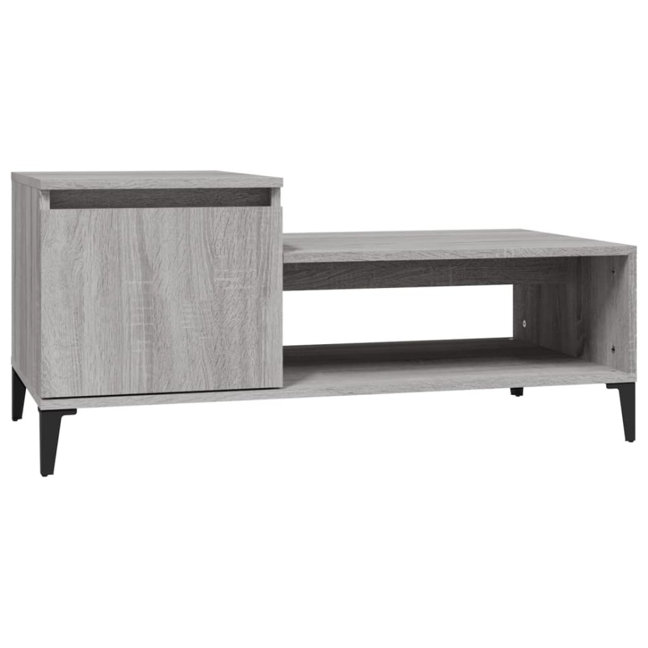 Mesa de centro madera contrachapada gris Sonoma 100x50x45