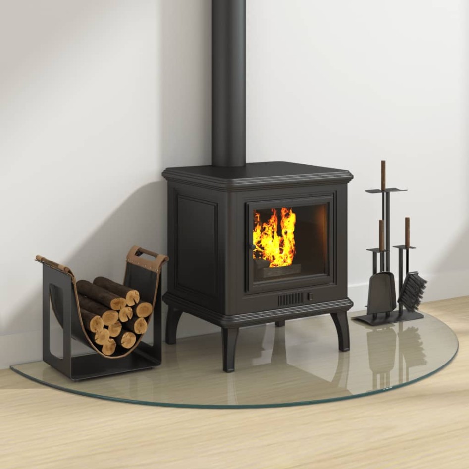 Placa de vidrio para chimenea semicircular 1200x600