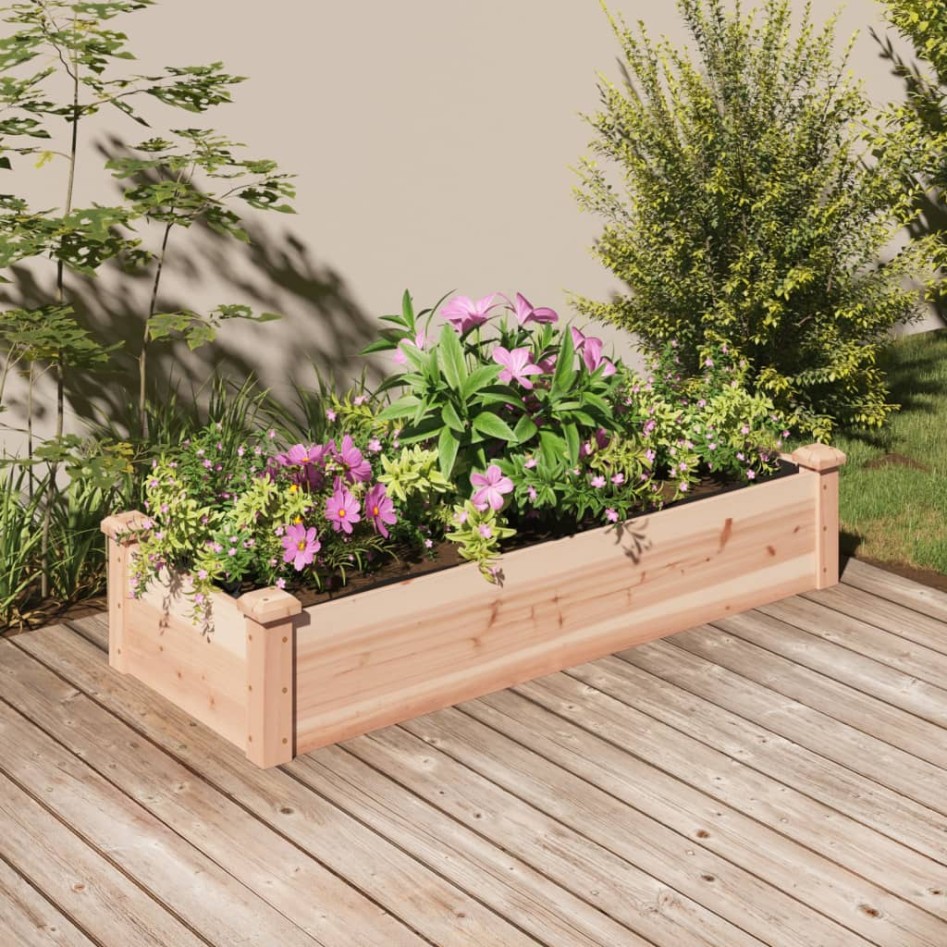 Jardinera arriate con forro madera maciza abeto 120x45x25