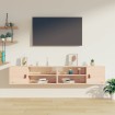 Armarios de pared 2 uds madera maciza de pino 80x30x30 cm