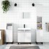 Armario de baño madera de ingeniería blanco brillo 58x33x60
