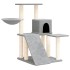 Rascador para gatos con postes de sisal gris claro 82