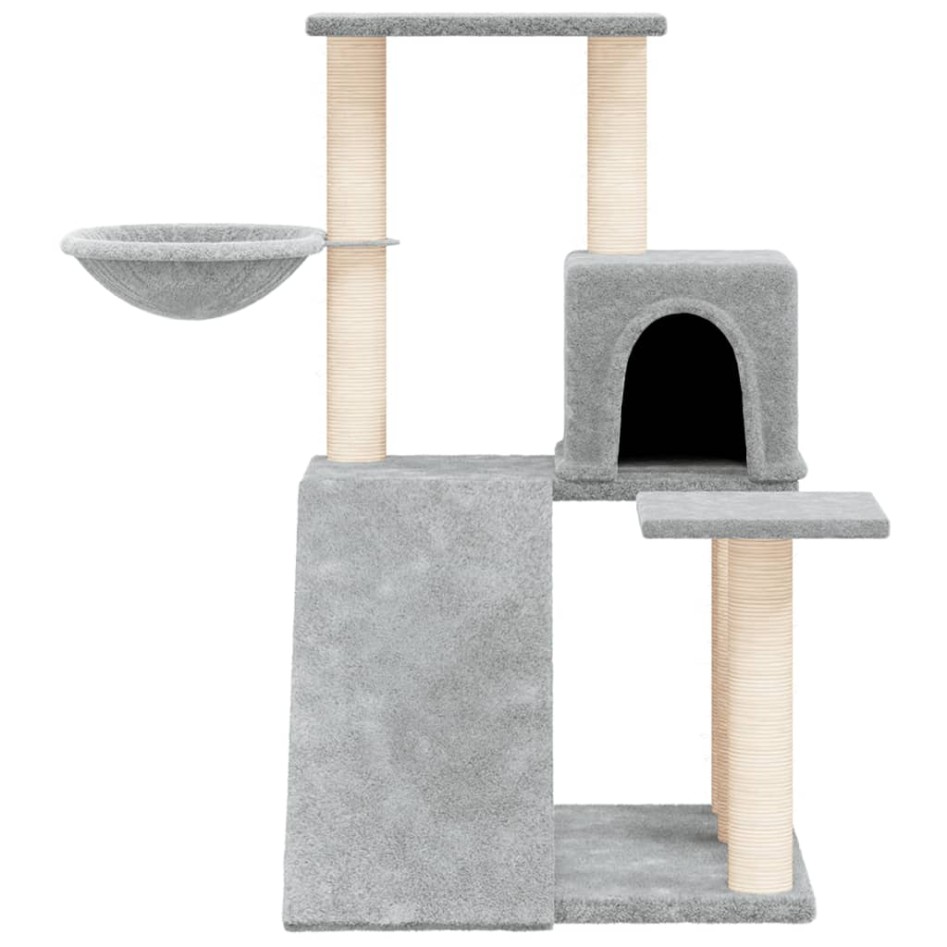 Rascador para gatos con postes de sisal gris claro 82