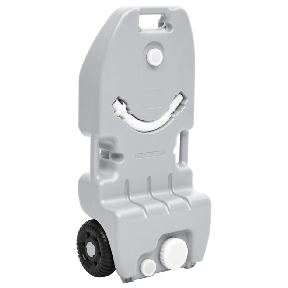 Depósito de agua con ruedas para camping gris 25