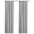 Cortinas opacas con ganchos look de lino 2 pzas gris 140x245