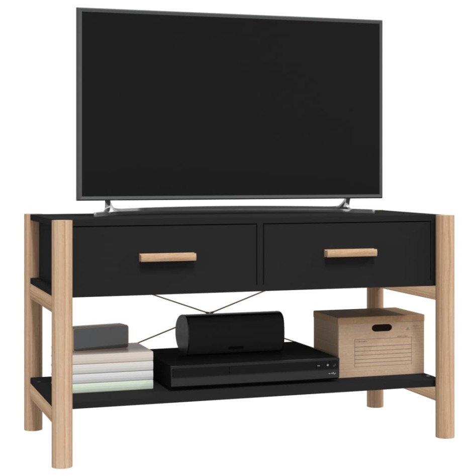 Mueble para TV madera contrachapada negro 82x38x45