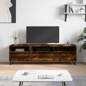 Mueble de TV madera contrachapada roble ahumado 150x30x44,5