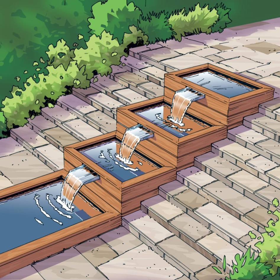 Ubbink Hoja 30 Acero Inoxidable Cascada Brisbane Para