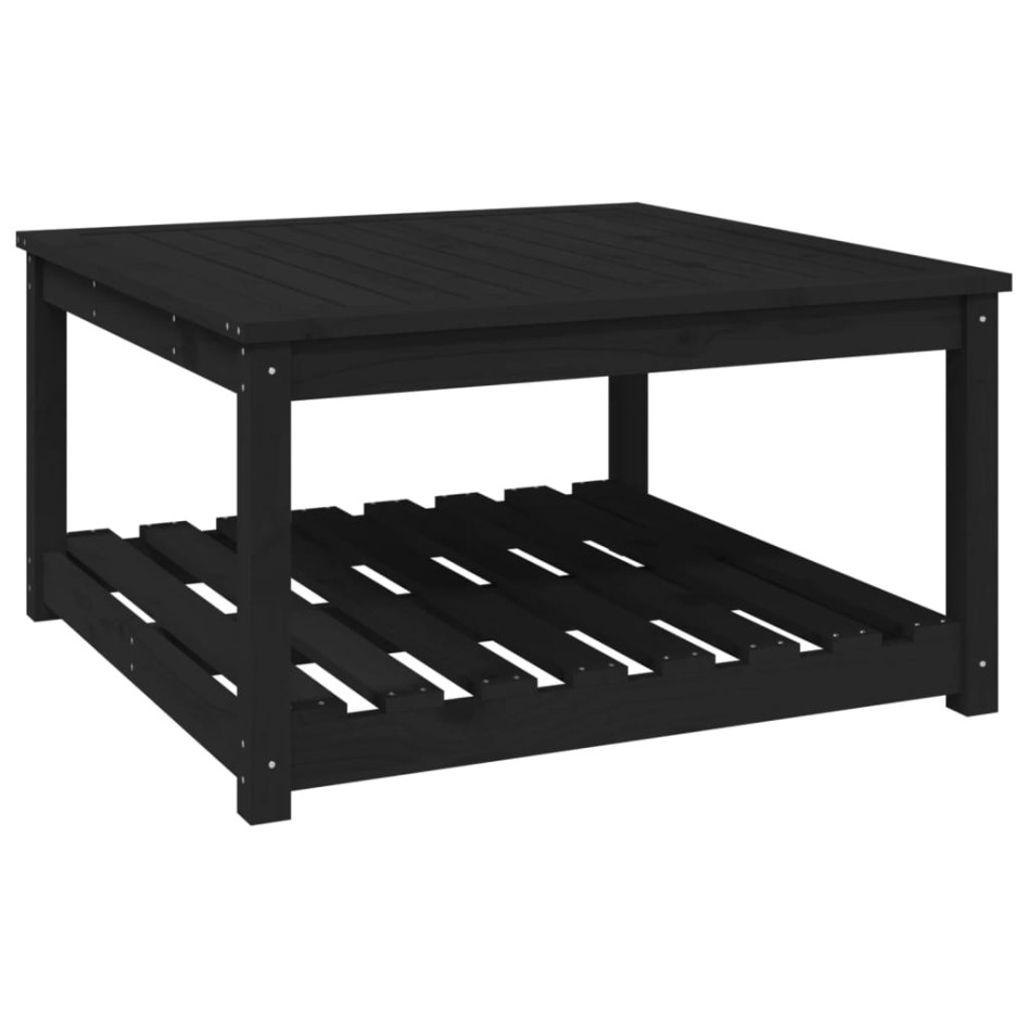 Mesa de jardín madera maciza pino negro 82,5x82,5x45