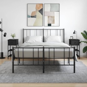 Mesitas de noche 2 uds madera de ingeniería negro 34x36x70