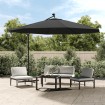 Sombrilla voladiza luces LED y poste de metal antracita 350 cm