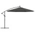Sombrilla voladiza luces LED y poste de metal antracita 350